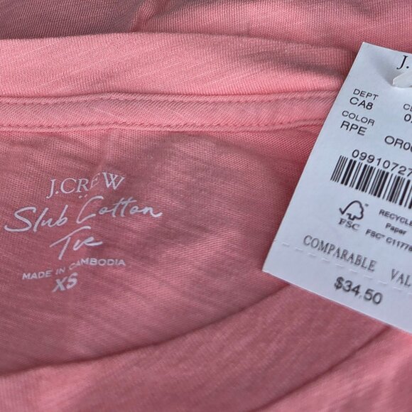 J. Crew Slub Cotton Tee Peach Size XS - Picture 4 of 5